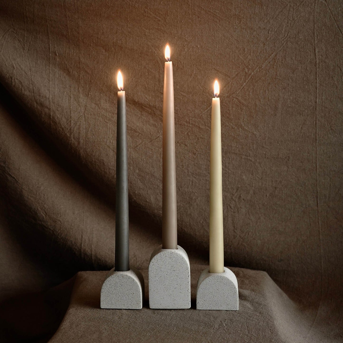 Beige Arch Candlestick Holders