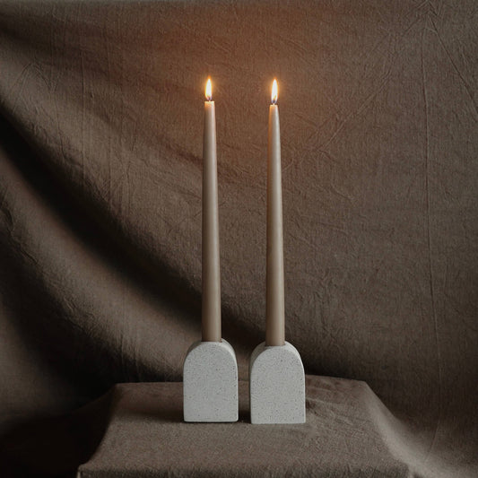 Large Beige Arch Candlestick Holder