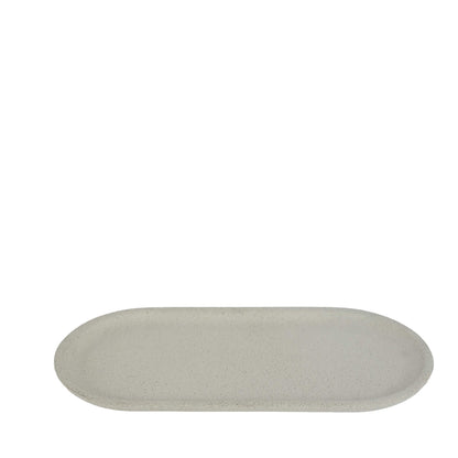 Beige concrete oblong decorative tray