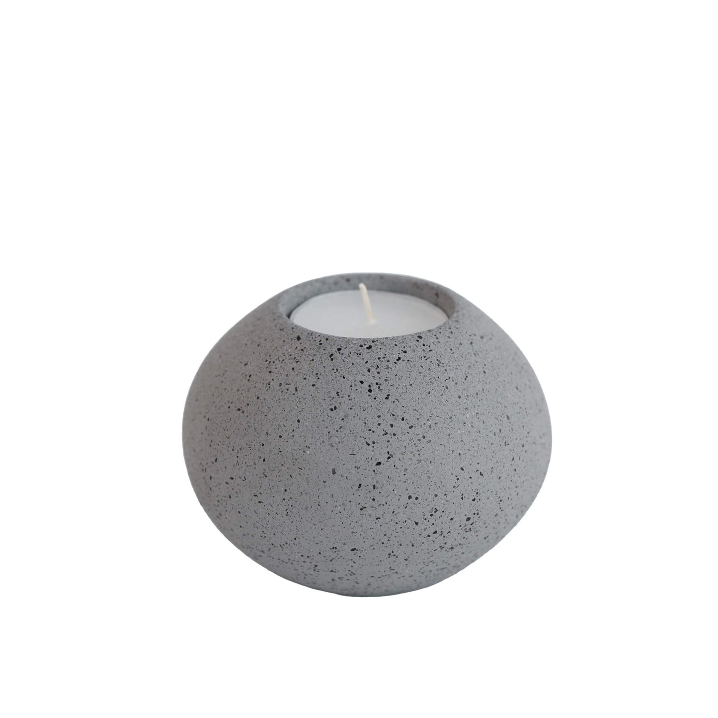 Grey Jesmonite Sphere Shaped Solid Globe Tealight Holder