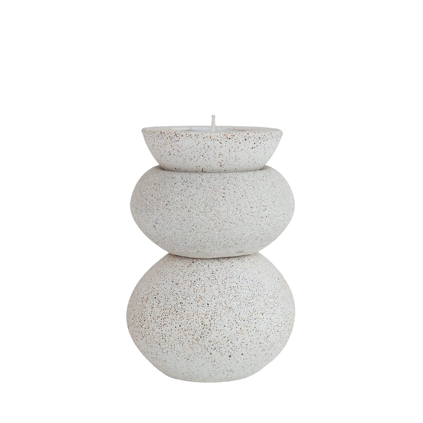 Beige Sphere Stacking Jesmonite Tealight Holders