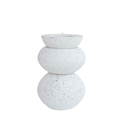 White Sphere Stacking Jesmonite Tealight Holders