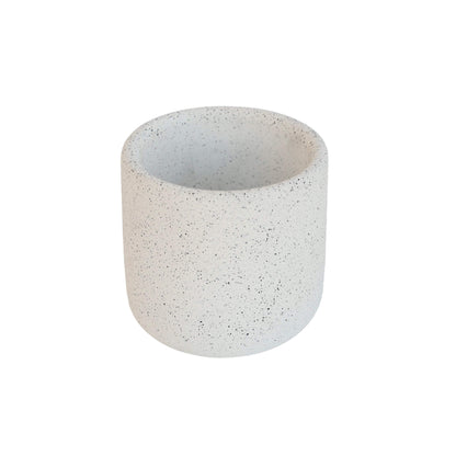 white cylinder jesmonite concrete plant pot