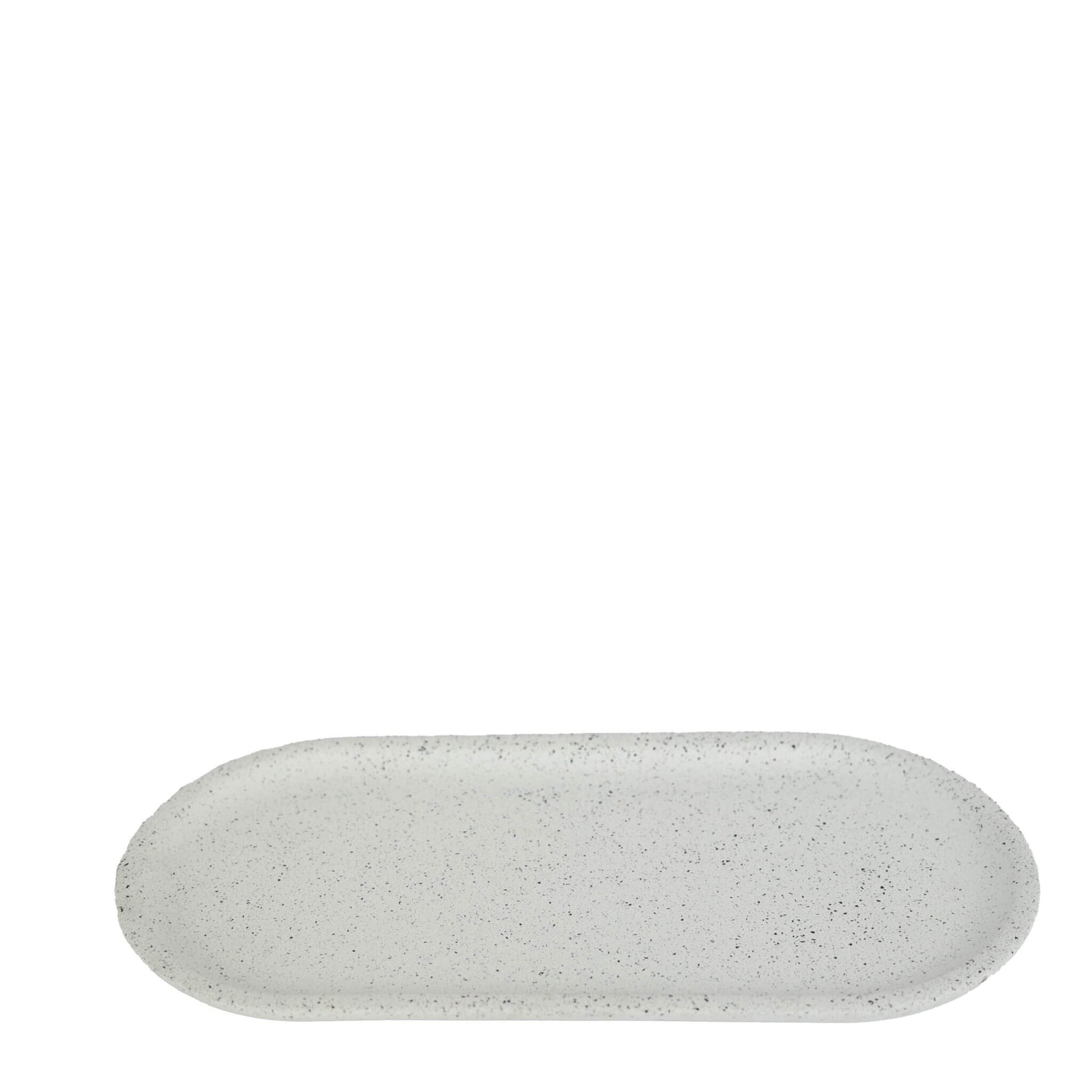 White concrete oblong decorative tray