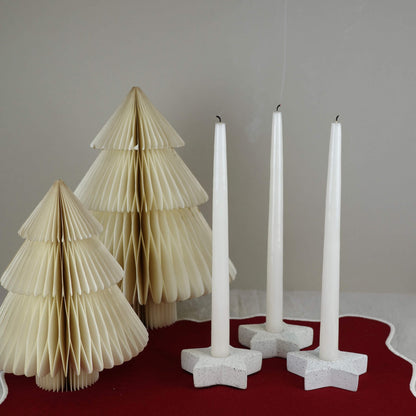 White Concrete Star Shaped Candleholder