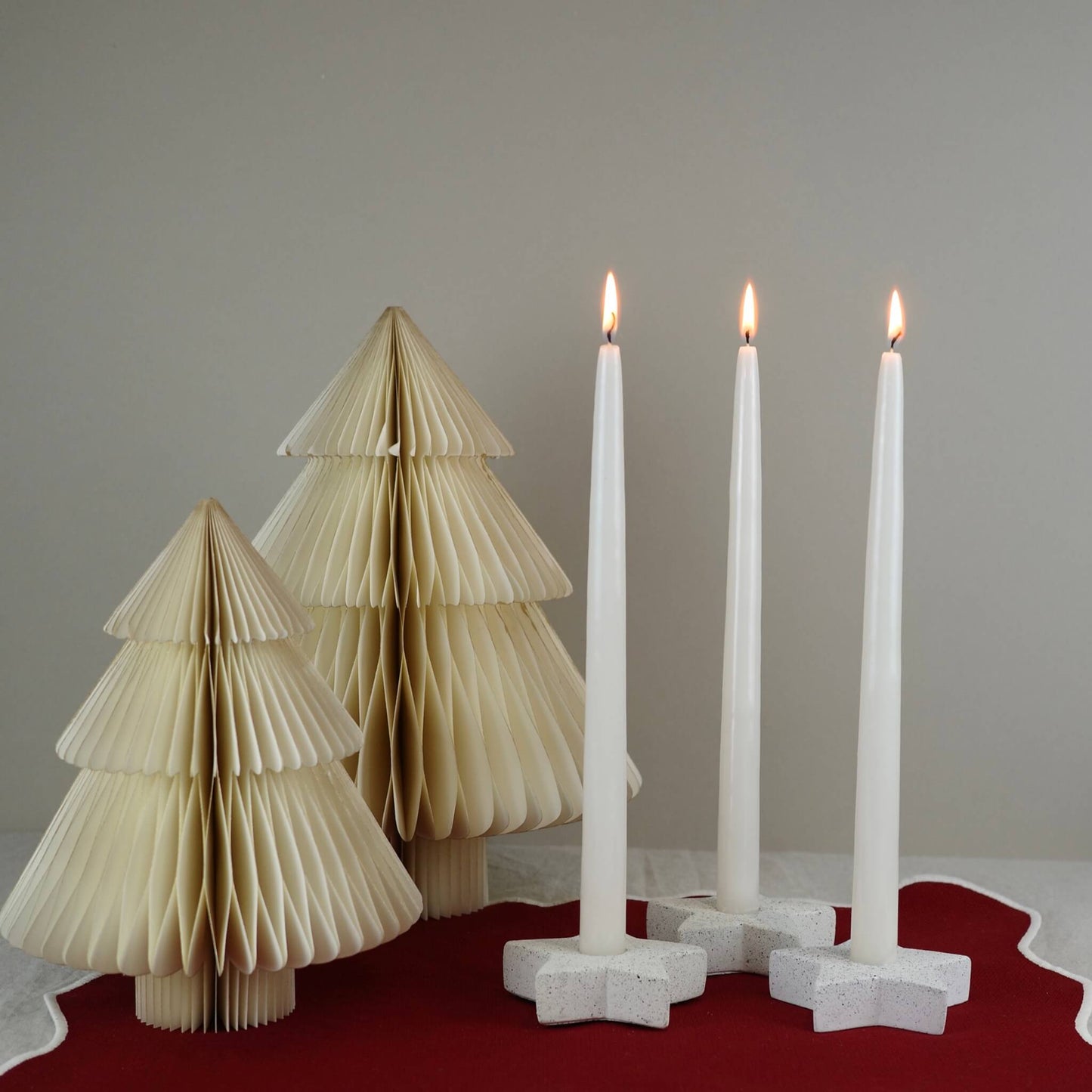 White Concrete Star Shaped Candleholder