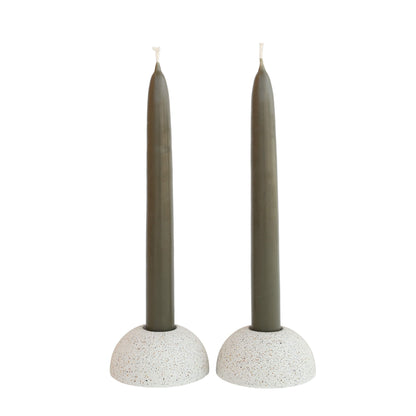 beige dome shaped eco concrete candlestick holder