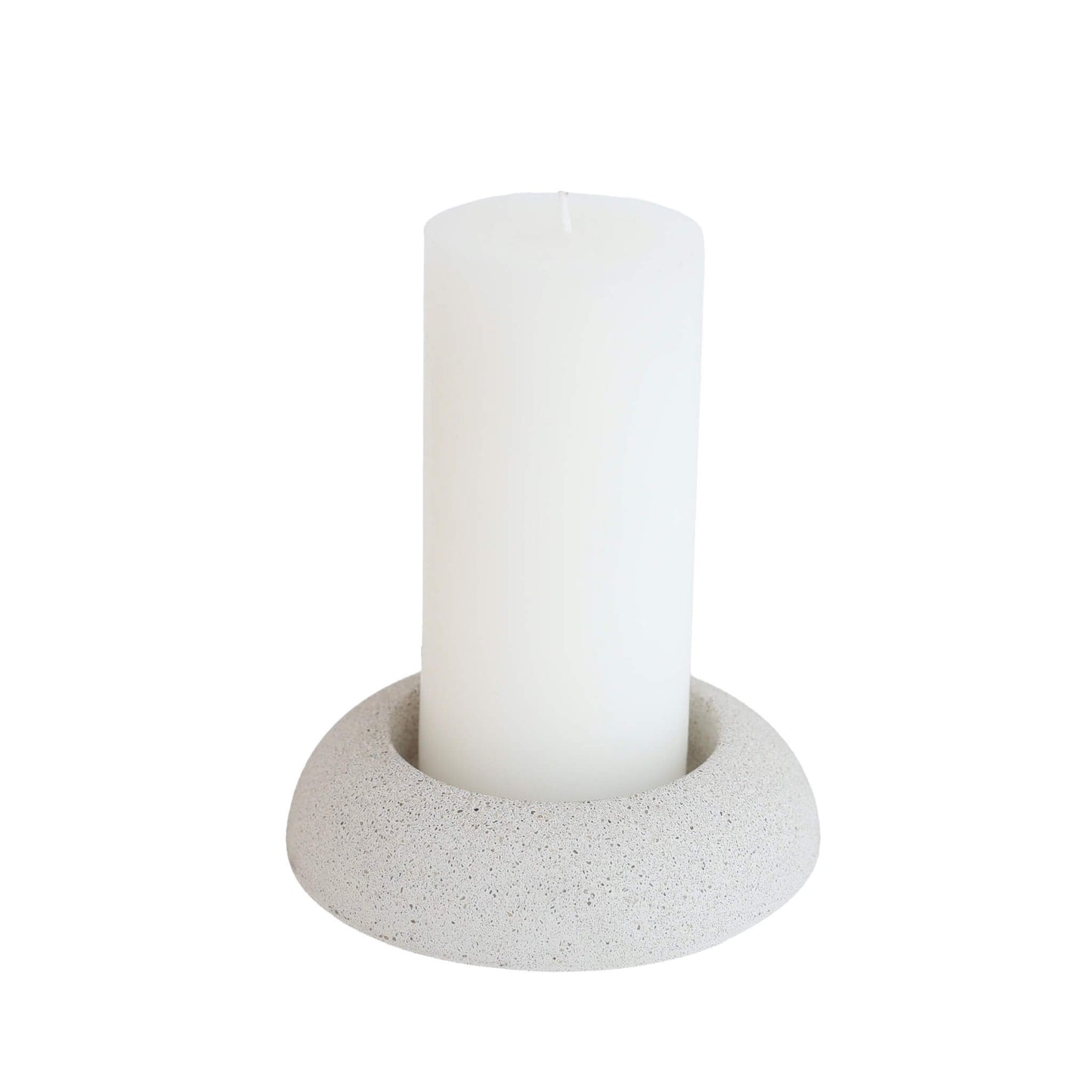 beige dome shaped eco concrete pillar candle holder