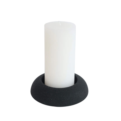 black dome shaped eco concrete pillar candle holder
