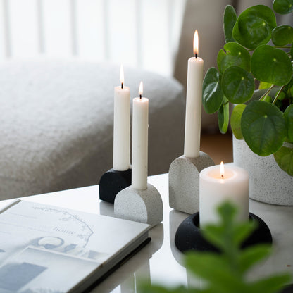arch shaped eco concrete pillar candle and candle holder