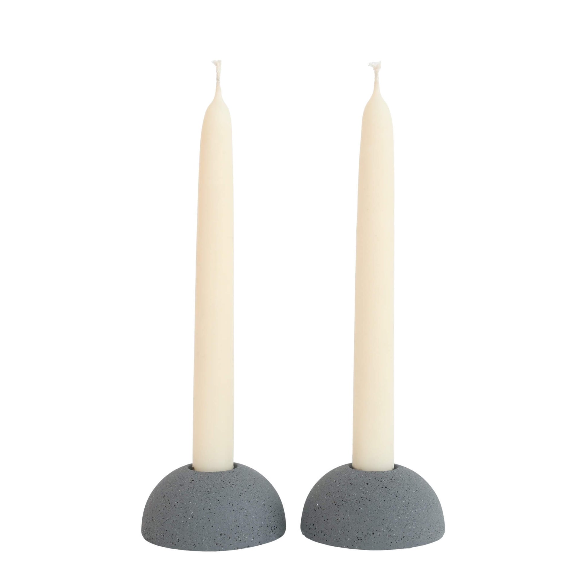 grey dome shaped eco concrete candlestick holder
