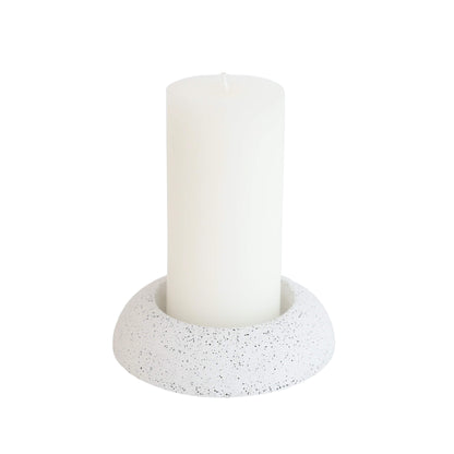 white dome shaped eco concrete pillar candle holder
